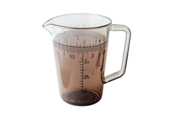 Transparent measuring jug showcasing precise scale lines for culinary adventures in the kitchen isolated on transparent background