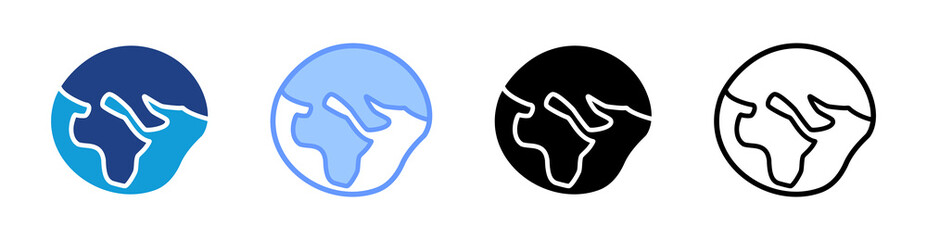 Geoid icon set multiple style collection