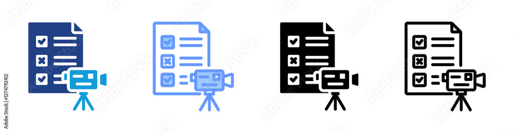 Poster Survey Control icon set multiple style collection
