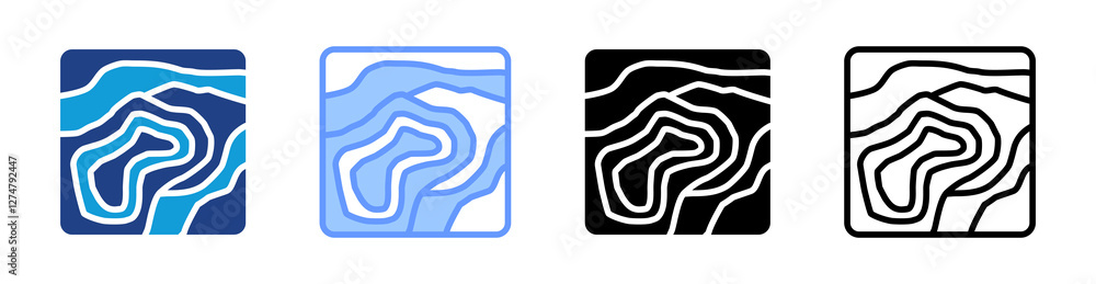 Aufkleber contour icon set multiple style collection