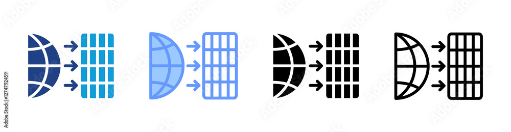 Aufkleber projection icon set multiple style collection