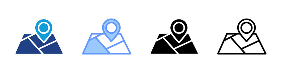 Map icon set multiple style collection