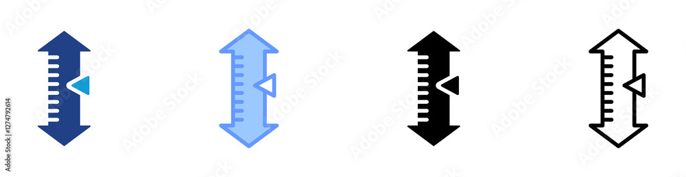 Poster Height icon set multiple style collection