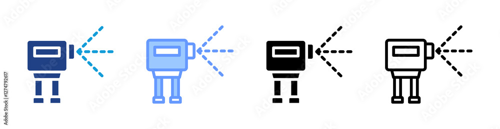 Aufkleber Laser Scanning icon set multiple style collection