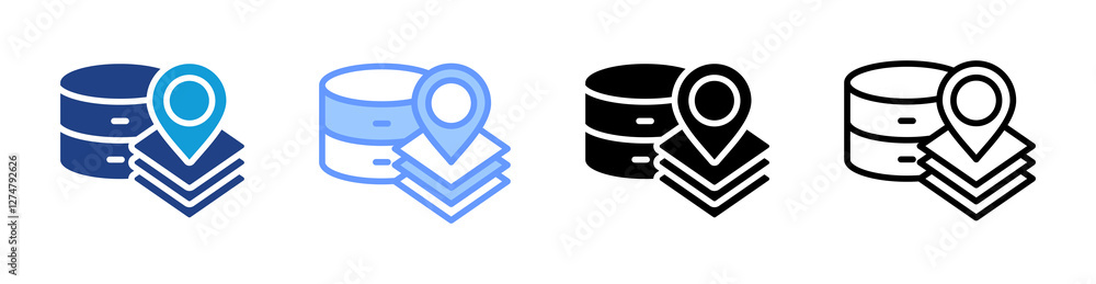 Poster Geospatial Data icon set multiple style collection