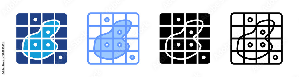 Aufkleber Survey Grid icon set multiple style collection
