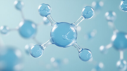 White and light blue medical abstract gradient background with molecular structure, symbolizing science, technology, and innovation in healthcare, research, and medical advancements