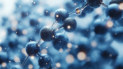 White and light blue medical abstract gradient background with molecular structure, symbolizing science, technology, and innovation in healthcare, research, and medical advancements