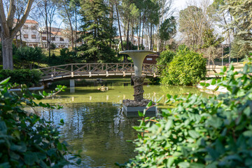 Fototapeta premium Nuestra Señora de la Caridad Municipal Park, located in the Municipality of Villarrobledo, Albacete.