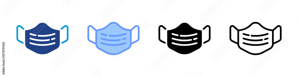Poster mask icon set multiple style collection