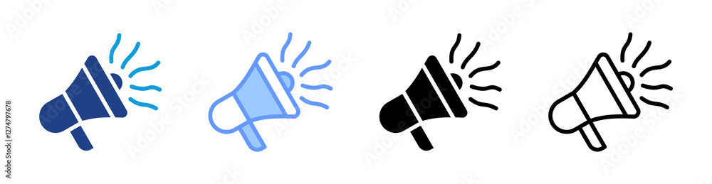 Poster Noise icon set multiple style collection