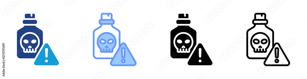 Poster Poison icon set multiple style collection