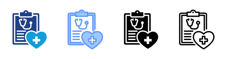 Medical icon set multiple style collection