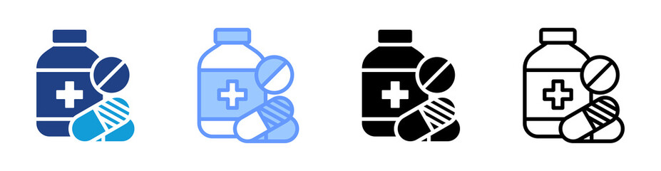 Medicine icon set multiple style collection