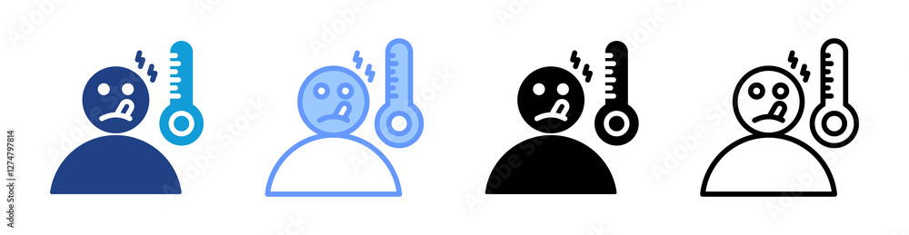 Aufkleber Sickness icon set multiple style collection