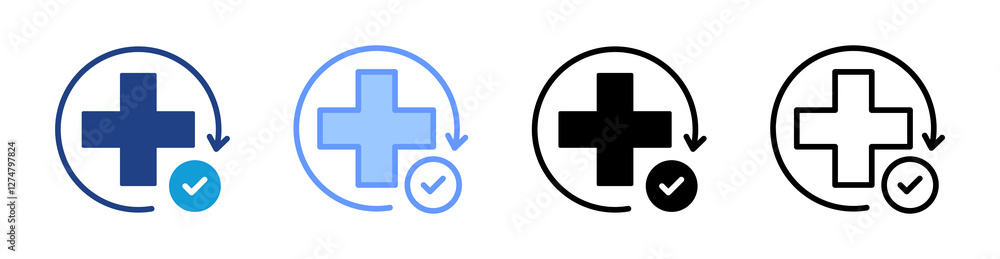 Poster Recovery icon set multiple style collection