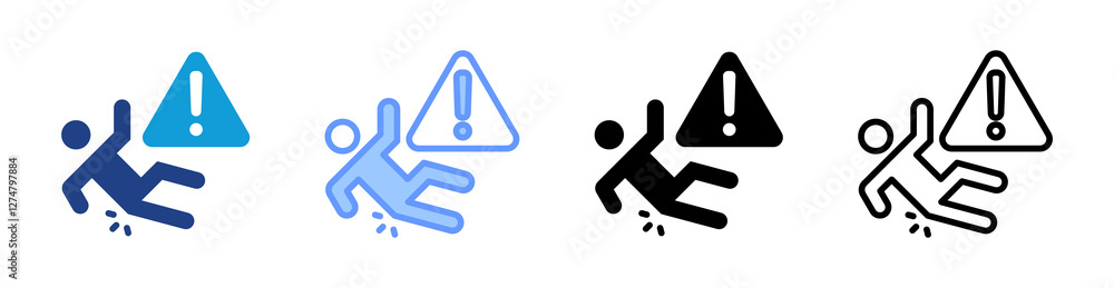 Poster Slip icon set multiple style collection