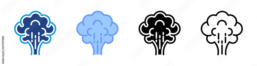 Poster Smoke icon set multiple style collection