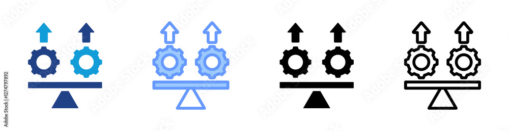 Poster Stability icon set multiple style collection