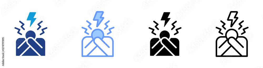 Poster stress icon set multiple style collection