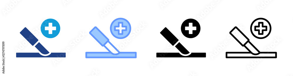 Aufkleber Surgery icon set multiple style collection
