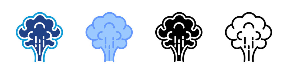 Smoke icon set multiple style collection