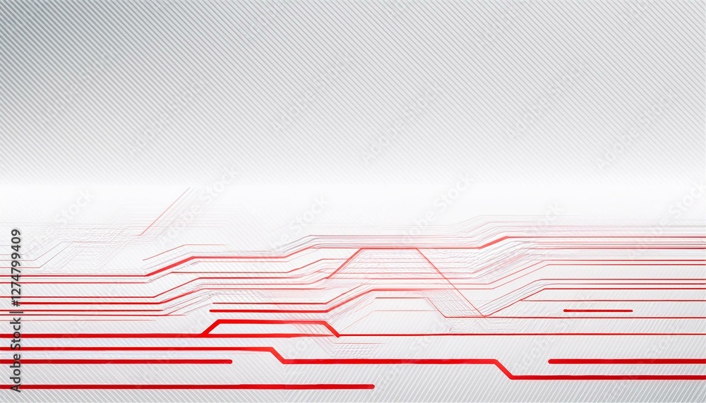 Poster futuristic white technology background with red neon lines. glowing vector banner design. generated 
