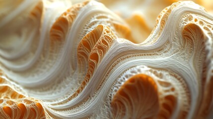 Abstract Fractal Landscape: Creamy Beige and Orange Hues
