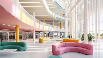 Innovative workspace design a bright tech hub for enhanced collaboration and open viewpoints