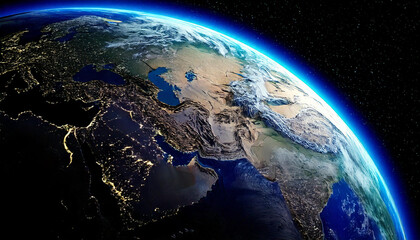 Earth’s Breathtaking Curvature from Space with Vibrant Atmospheric Glow