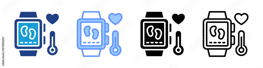 Aufkleber fitness tracker icon set multiple style collection