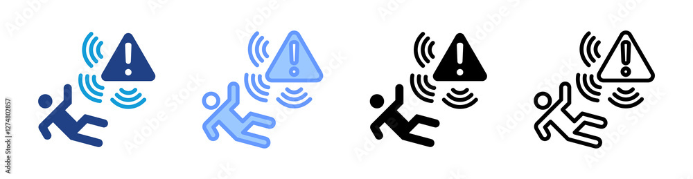 Aufkleber Fall Detection System icon set multiple style collection