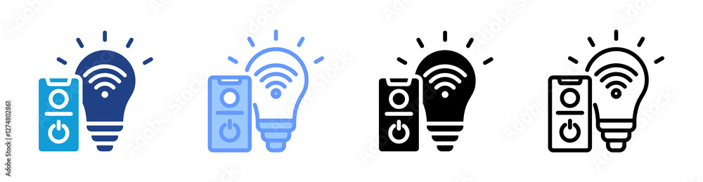 Poster Smart Lighting icon set multiple style collection