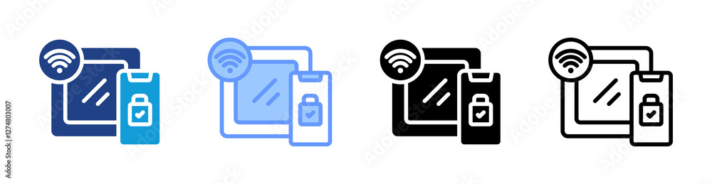 Poster smart mirror icon set multiple style collection