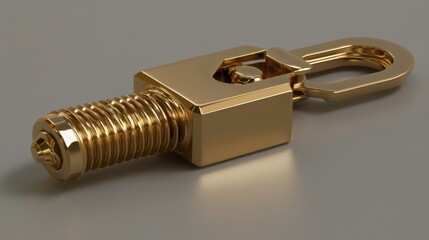 Minimalist pendant with an elegant screw motif, showcased on a neutral gray background