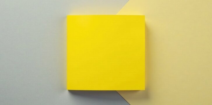 Simple yellow square brochure on gray background , yellow, layout
