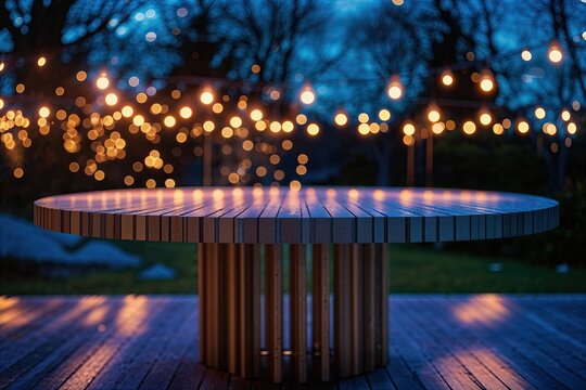 Contemporary Table with Stunning Bokeh Effect in Evening Atmosphere