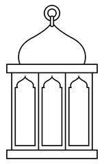 Dome with Rectangle Black Outline Islamic Lantern Element for Ramadan Arabic Hanging Oil Lamp Lights