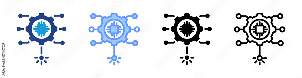 Poster Laser Technology icon set multiple style collection
