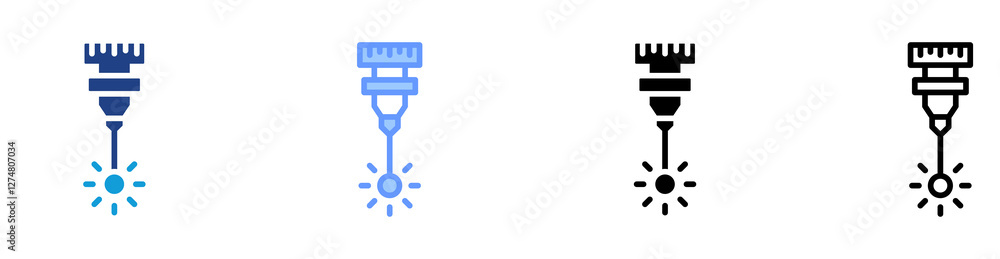 Poster laser beam icon set multiple style collection