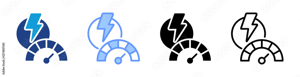 Poster Power Level icon set multiple style collection