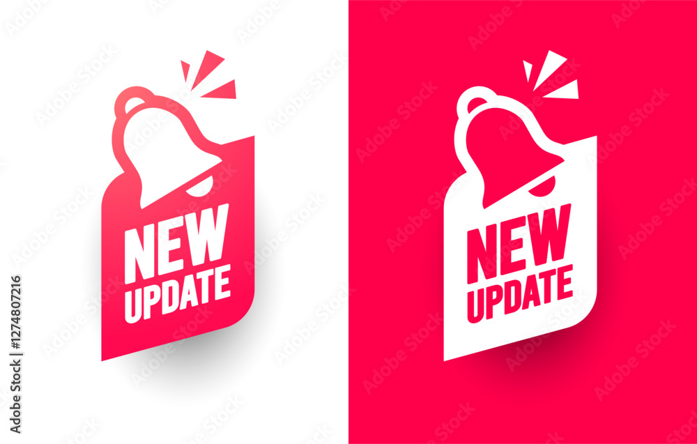 Poster dynamic banner with bell icon and text new update