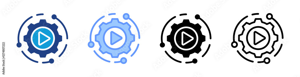Poster High Speed icon set multiple style collection