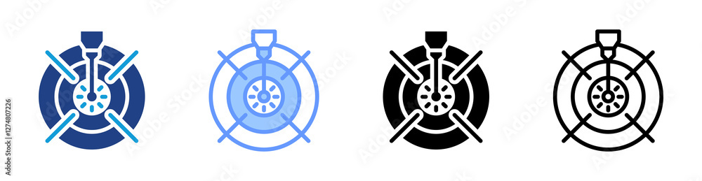 Poster Efficiency icon set multiple style collection