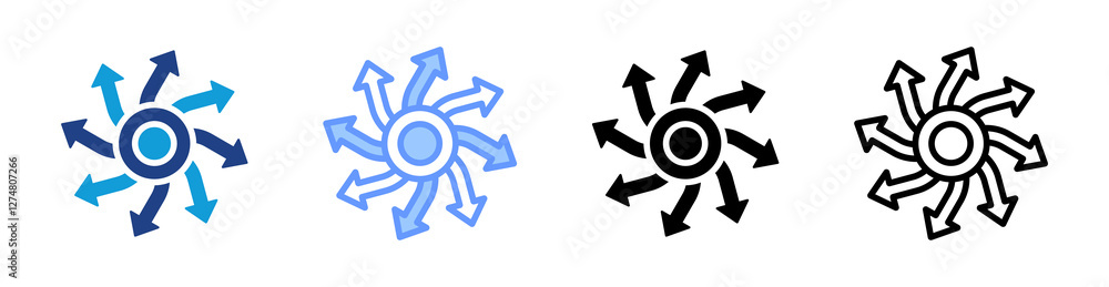 Poster Laser Software icon set multiple style collection