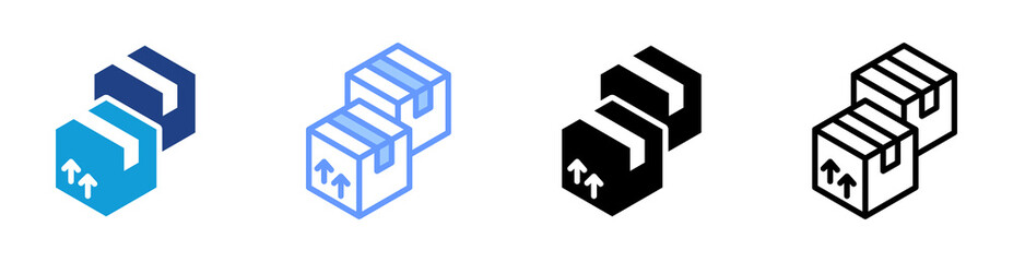 Packaging icon set multiple style collection