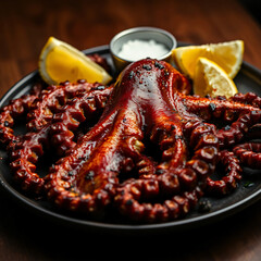 Grilled Octopus - Tender Seafood with Smoked Paprika, Lemon, Olive Oil & Sea Salt