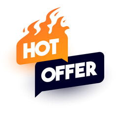 Hot Offer Banner With Flames