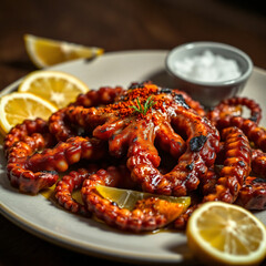 Grilled Octopus - Tender Seafood with Smoked Paprika, Lemon, Olive Oil & Sea Salt