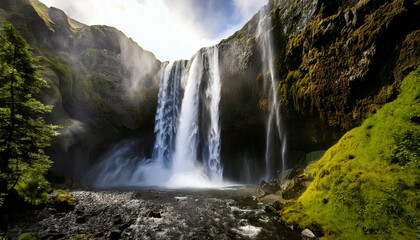 Fototapeta premium Energetic Waterfall Mist Textures